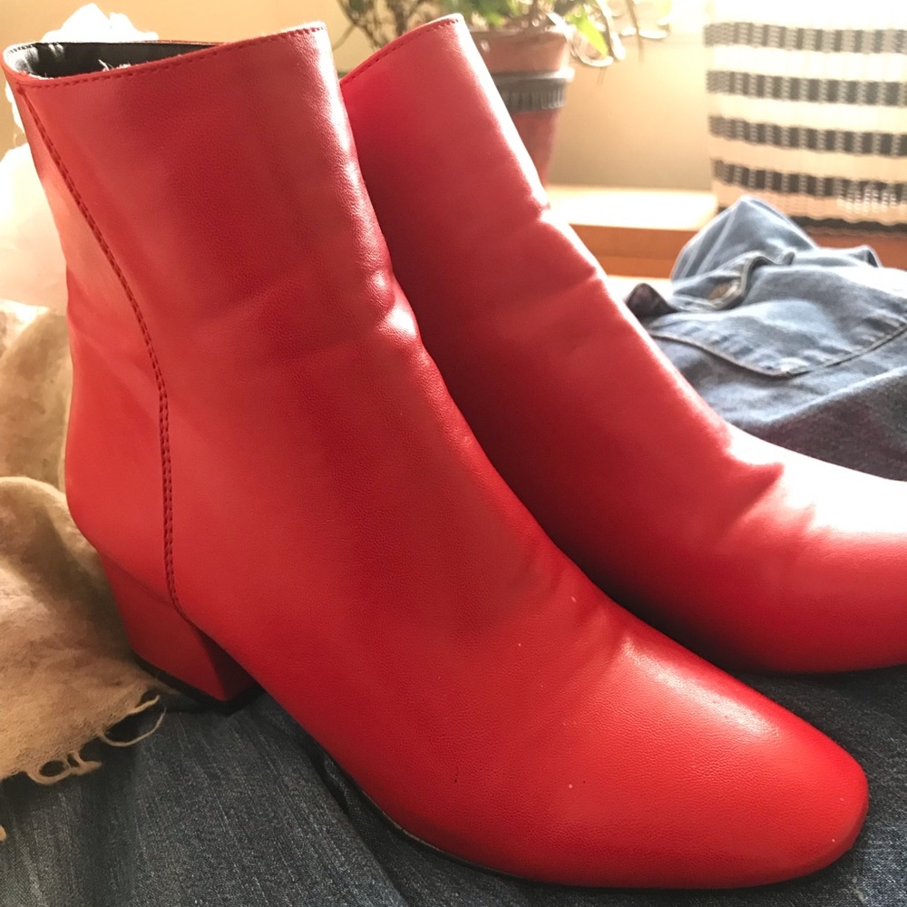 Red Ankle Boot